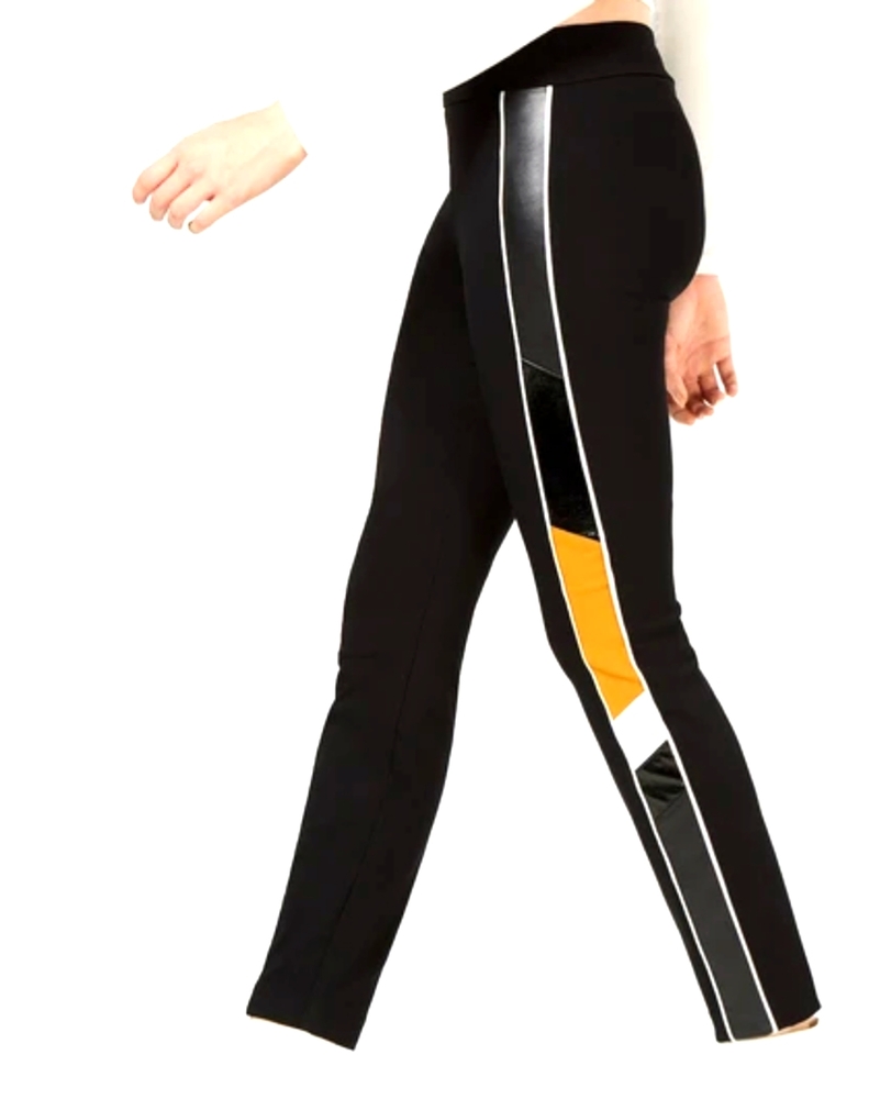 BAR lll Faux Leather Stripe Skinny Pants